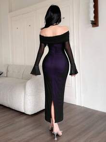 Feyla Váy dài hở vai ombre dành cho nữ - Màu tím - Xem 6