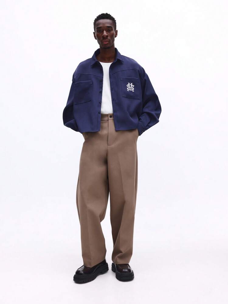 Chemise boutonnée à manches longues avec logo