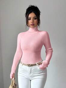 SHEIN Raffinéa Y2K Elegant Outdoor Knitted Pullover Sweater, Suitable For Commuting, Holiday, And Daily Wear - Baby Pink - View 6