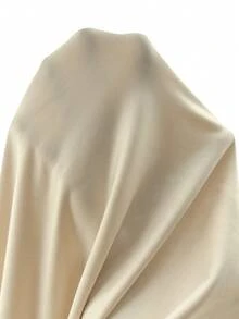 Sweetra 女士夏季修身褶皱露肩T恤，纯色Y2K - 卡其色 - 查看 5