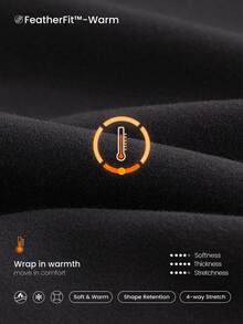 FeatherFit™-Slim-It Warm It's Chilly 羊毛衬里修身夹克 带拇指孔 秋冬瑜伽日常休闲 - 黑色 - 查看 4
