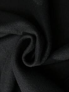 ROMWE MEN Casual 男士休闲撞色印花拉链连帽卫衣，秋冬季 - 黑色 - 查看 8