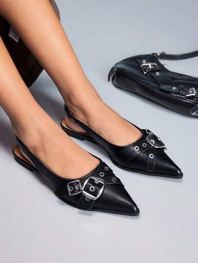 CUCCOO GRLICON 女士尖头套脚时尚休闲乐福鞋