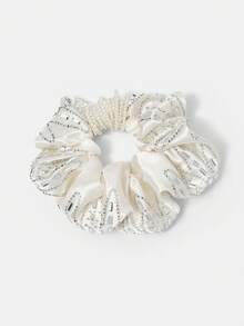 MOTF PREMIUM CHAMPAGNE FAUX SILK SCRUNCHIE - White - View 3