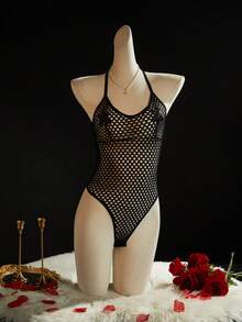 SpicyHot 1 bộ đồ liền thân hở đáy lưới cực kỳ gợi cảm dành cho nữ - màu đen - Xem 3