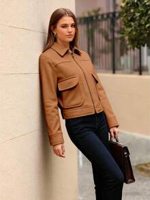 Women Jackets - Khaki - View 4