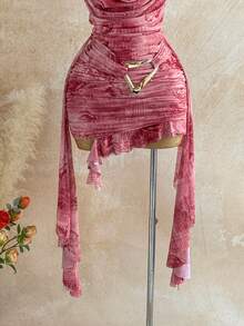 Soleia Váy ngắn hai dây cổ xếp nếp nhiều lớp in hoa cổ điển nhiều màu sắc dành cho nữ, đi nghỉ - Nhiều màu - Xem 5