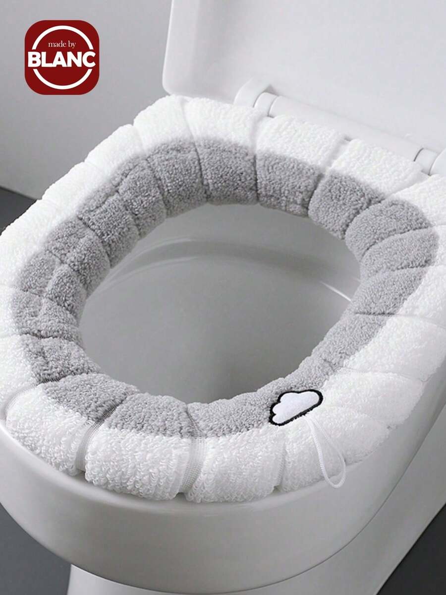 1pc Thick Toilet Mat, Pull-Out Toilet Mat, Knitted Warm Universal Toilet Lid, Washable Toilet Mat, Toilet Accessories Fabric Skin-Friendly And Comfortable Four Seasons Universal Plush Toilet Cover Autumn And Winter Suitable For Home Use - Multicolor - View 1