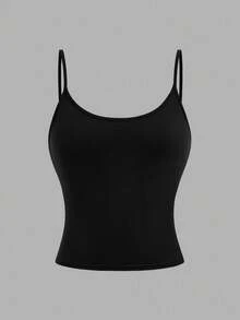 Girlism 4pcs/Set Teen Girls Cropped Casual Camisole Tops, Suitable For Spring, Summer, Autumn And Winter - Dark Grey - View 5