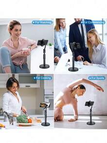 Mobile Phone Stand, Slouchy Mobile Phone Stand, Adjustable Height And Angle, Suitable For Office, Leisure, Business, Home Flexible Universal Stand, Compatible With 3.5-6.7 Inch Devices - Black - View 5