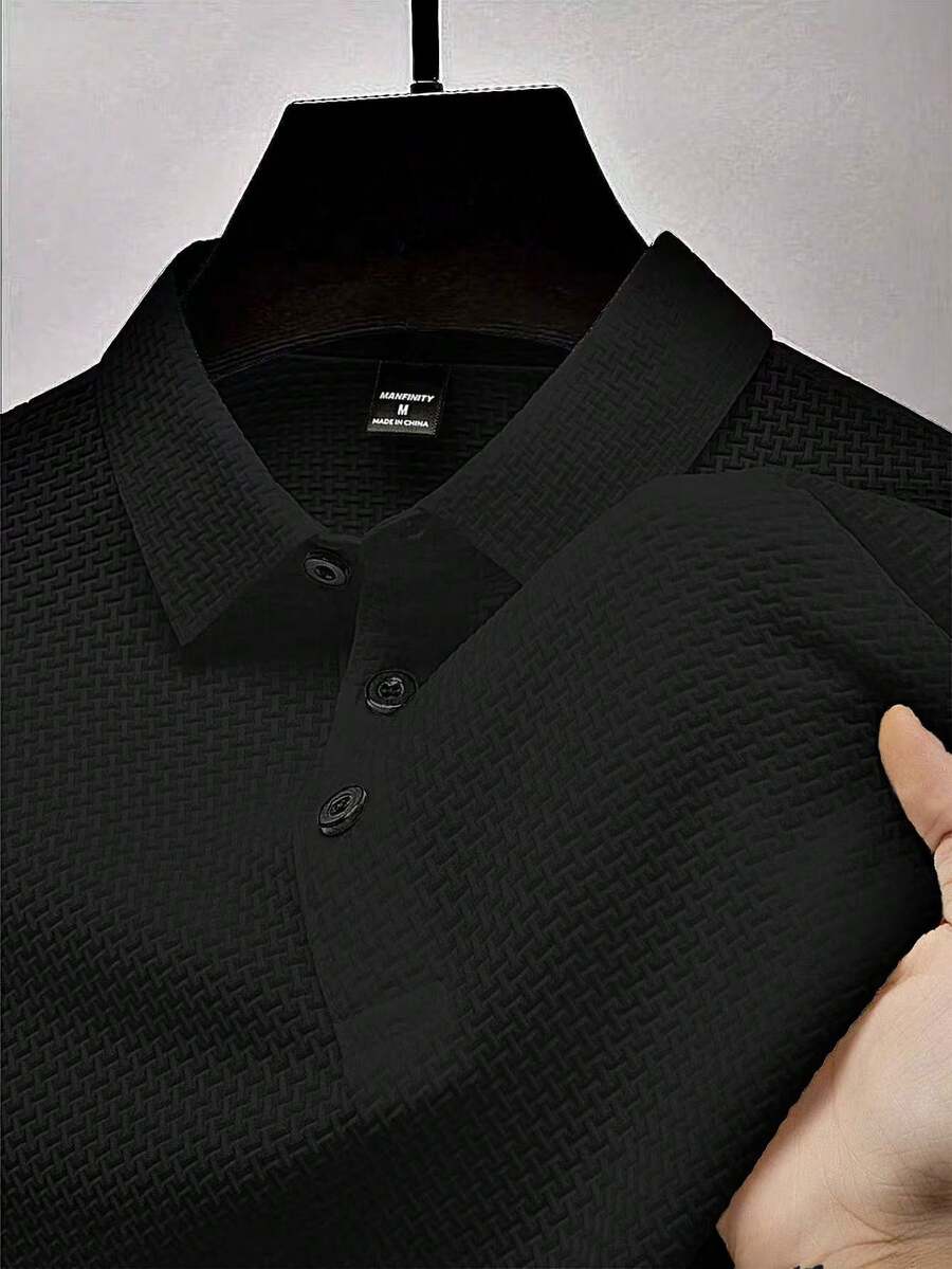 Manfinity Homme Men's Summer Solid Short Sleeve Casual Polo Shirt For Commute