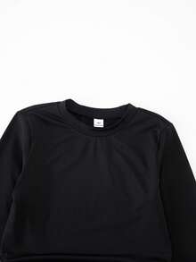 SHEIN ChillGRL 3 pièces/Set T-shirts à manches longues ajustés, col rond, taille froncée, style décontracté pour jeunes filles - Multicolore - Voir 5