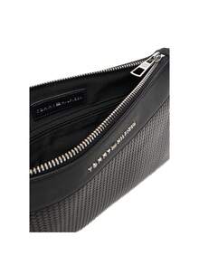 Tommy Hilfiger Metal Logo Men's Woven Pouch Black - Black - View 4