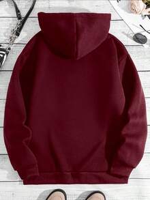 Ropa Niños (13-16) prenda de moda informal para jóvenes: Sudadera con capucha, cordón y bolsillos, de poliéster, una sudadera con capucha de estilo urbano diseñada específicamente para jóvenes. - Burdeos - Ver 3