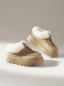 Solecia 女士厚底保暖休闲雪地靴 - 卡其色 - 查看 6