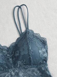 1 Áo ngực ren hoa thoải mái cho nữ - Màu xanh lá cây đậm - Xem 4