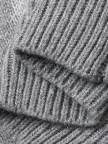 DAZY Men's Textured Crew Neck Drop Shoulder Casual Sweater, Autumn/Winter - Grey - View 8