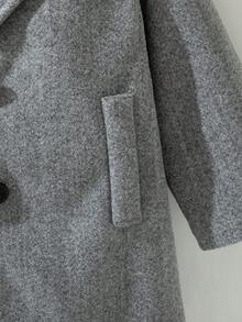 Souflis Souflis 法式复古灰色长袖翻领羊毛混纺外套，适合派对、郊游、上学及各种场合，男童款