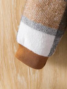 Vintaside Kids Baby Boy Patch Letter Graphic Thermal Lined Casual Hoodie Jacket, Autumn/Winter - Camel - View 6