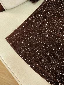 Franclia 棕色圆领网眼拼接长袖上衣，金属箔 - 咖啡棕 - 查看 5