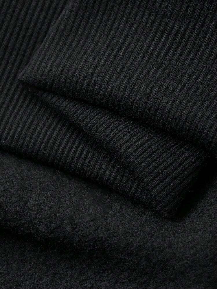 Autumn/Winter Thickened Rhinestone Embellished Black Street Hip Hop Hoodie For Men