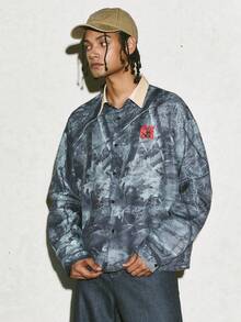 PAVTROS 男士树枝印花单排扣休闲宽松长袖衬衫 - 彩色 - 查看 6