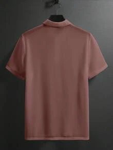 Manfinity Homme Men's Summer Solid Color Short Sleeve Casual Office Polo Shirt