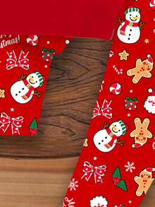 女婴圣诞可爱卡通图案饮料杯，圣诞老人、雪人、驯鹿、姜饼人、铃铛、雪花印花，红色节日款；休闲柔软加厚圆领长袖卫衣和打底裤套装，适合秋冬季圣诞节穿着。 - 彩色 - 查看 6