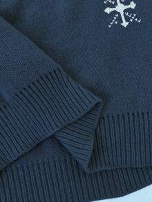 EMERY ROSE Oversized Casual Midi Sweater Dress With Funky Reindeer Pattern, Cozy Turtleneck And Lantern Sleeves, Fashionable And Age-Reducing, Suitable For European And American Christmas Atmosphere, Autumn/Winter