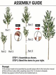 نبات زيتون اصطناعي طول 130-200 سم، أغصان عالية، أوراق بلاستيكية زخرفية، نبات اصطناعي للديكور المنزلي، عيد الحب، هدايا عيد الميلاد والتخرج - متعدد الألوان - مشاهدة 11