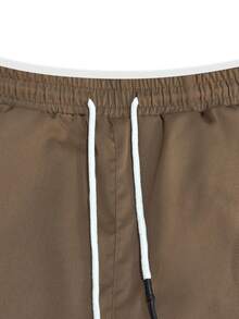 Manfinity Homme 2条装男士休闲时尚街头日常通勤简约百搭抽绳腰带翻盖口袋工装裤 - 彩色 - 查看 5