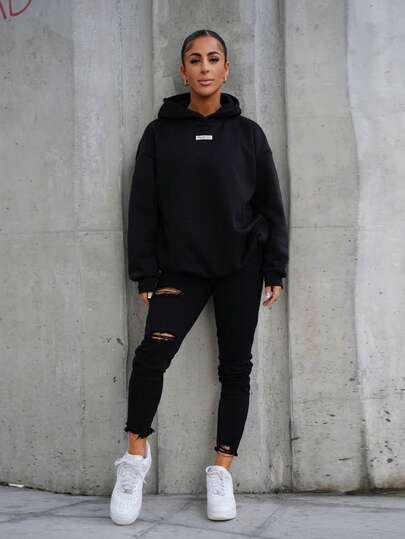 SAYEHFBABY 女士簡約純色日常穿著牛仔長褲