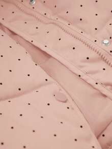 GENKIRA 女士乳白色黑白波点立领休闲宽松百搭羽绒服 - 粉色 - 查看 7