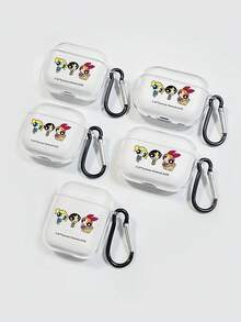 THE POWERPUFF GIRLS X SHEIN 花朵、泡泡、毛茛图案蓝牙耳机保护套 - 無色 - 查看 9