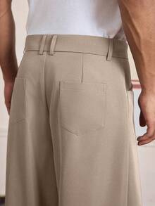 SWAVVY 男士休闲时尚梭织长款设计裤 - 卡其色 - 查看 5