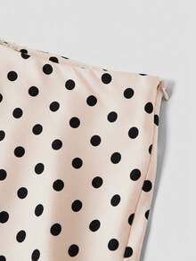 Firerie Plus Size Polka Dot Print Casual Skirt Spring To Summer - Apricot - View 4