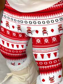Baby Girl Christmas Outfits,Cute White Autumn Long Sleeve Sweatshirt And Leggings Set,Cartoon Santa Claus Birthday Party Pant Set For Toddler - Multicolor - View 5