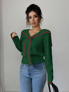 Damtröja med sjömanskrage, långärmad, höst/vinter - Grön - Visa 3