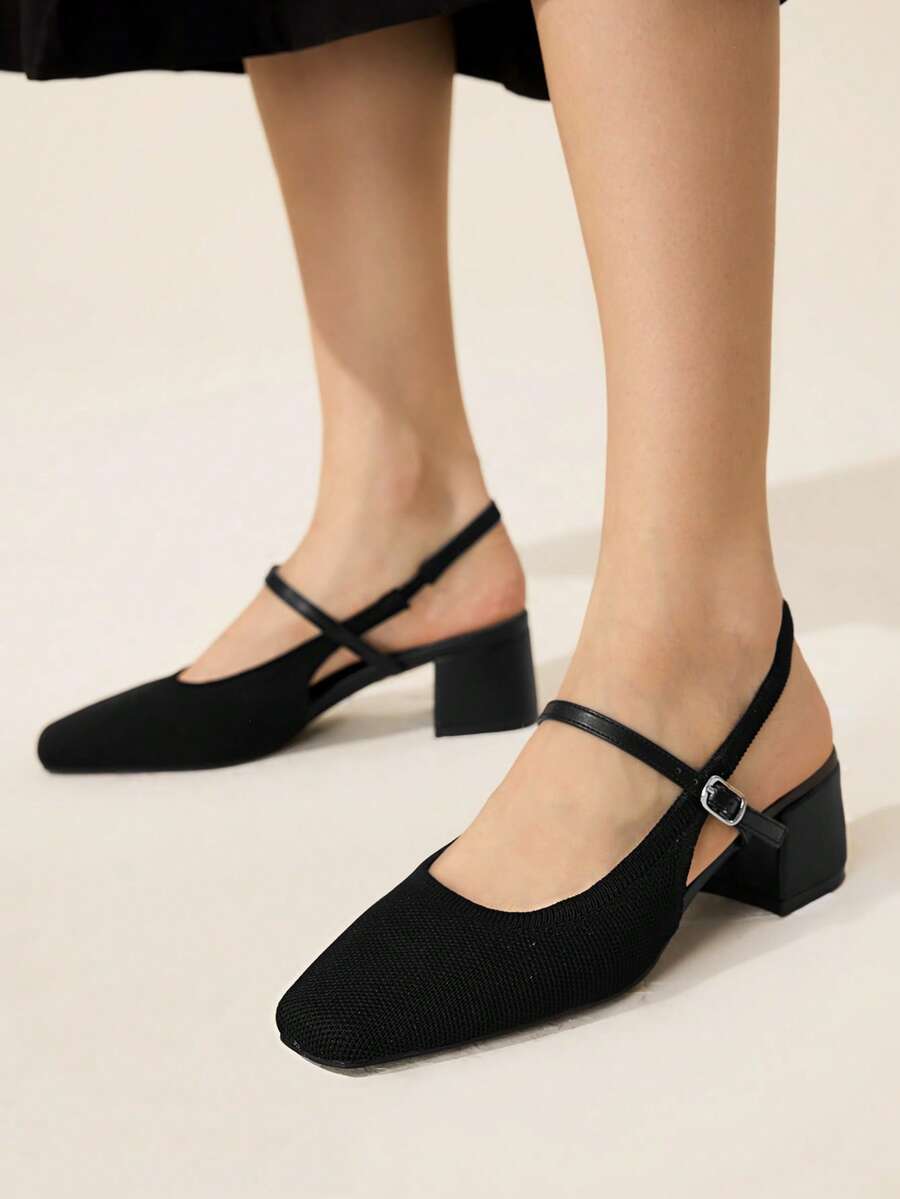 CUCCOO BASICS Women's Fashionable Versatile Minimalist Backless Pumps - Black - View 1