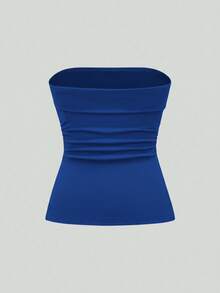 Top mujer stapless cualquier ocasión formal casual trendy corte A femenino - azul real - Ver 3