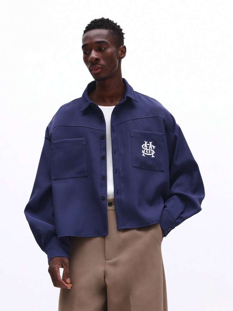 Chemise boutonnée à manches longues avec logo