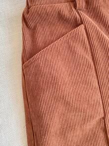 PrepCrw 1pc Tween Girls Elegant School Style Casual Urban Khaki Brown Pants, Suitable For Outings, Gatherings, Back To School, Winter Fall,Holiday - Brown - View 4