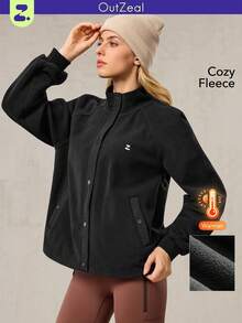 OutZeal Women Thermal Fleece Stand Neck Zip UpOutdoor Fleece Winter Fall Daily Casual