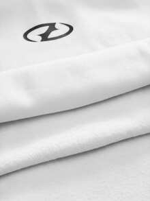 AXEPEAK 男士休闲印花宽松连帽卫衣，秋季款 - 白色 - 查看 5