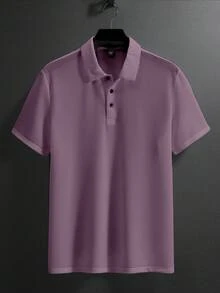 Manfinity Homme 男士纯色短袖 Polo 衫，适合日常通勤、春夏季和高尔夫运动