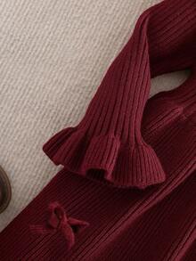 Emery Rose Kids Emery Rose Kids Babygirl Cute Solid Color Knitted Long Sleeve Dress, Autumn/Winter