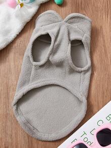 PETSIN 1 Piece Gray Autumn And Winter Pet Warm Vest With Traction Ring, Holiday Thick Warm Pet Clothes