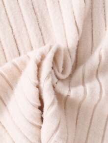 SHEIN 3 件套女童无袖纽扣背心、高领罗纹长袖 T 恤和带腰带的百褶裙套装 - 彩色 - 查看 5