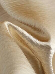 SHEIN Franclia Women's Elegant Pearl Trim Long Skirt Satin Skirts For Women Cream Skirt Women Long Skirt Elegant Skirt Silk Skirt - Champagne - View 7