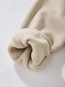 SHEIN Vacaura Tween Boys' Long Sleeve Top And Pants Set Chic Outfits For Autumn/Winter - Khaki - View 9